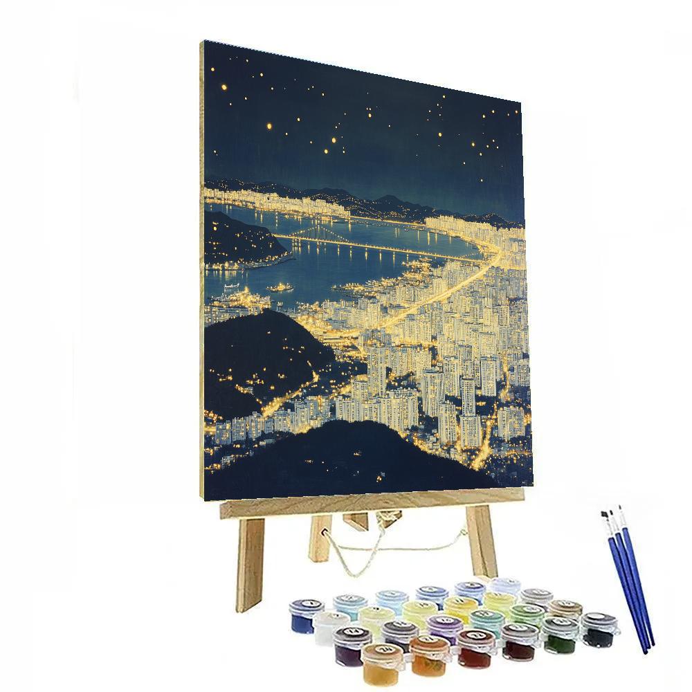 View Of Busan From Hwangnyeongsan Peak Busan South Korea DIY paint by numbers