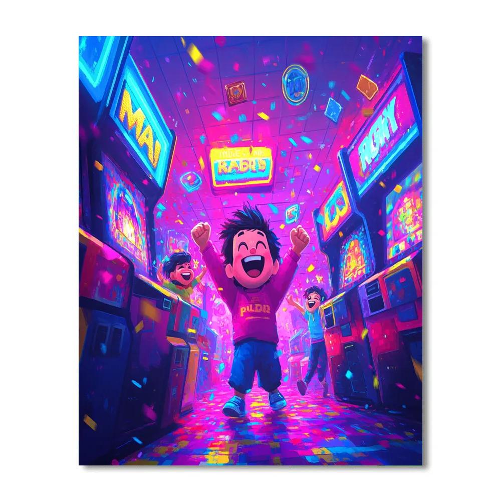 Wreck It Ralph Arcade Victory Disney Inspired paint by numbers