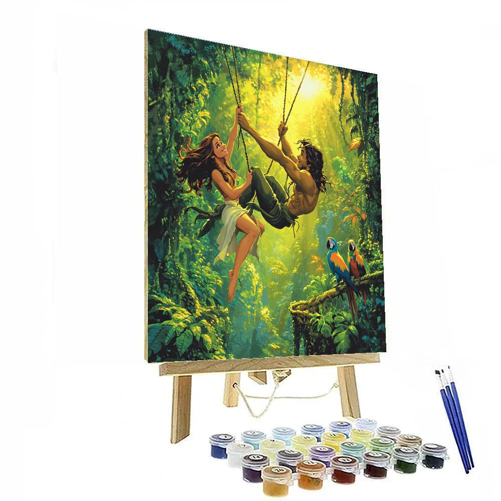 Jane And Tarzan Canopy Swing Disney Inspired Paint by numbers art