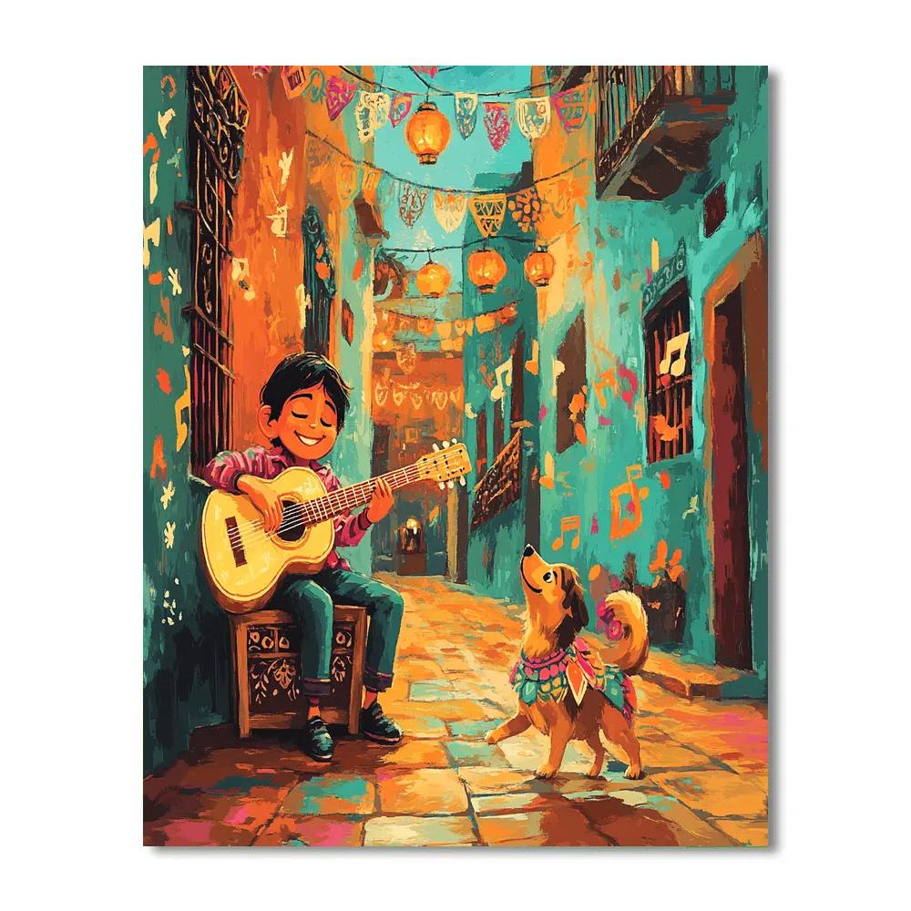 Miguel And Dante Musical Alley Disney Inspired paint by number