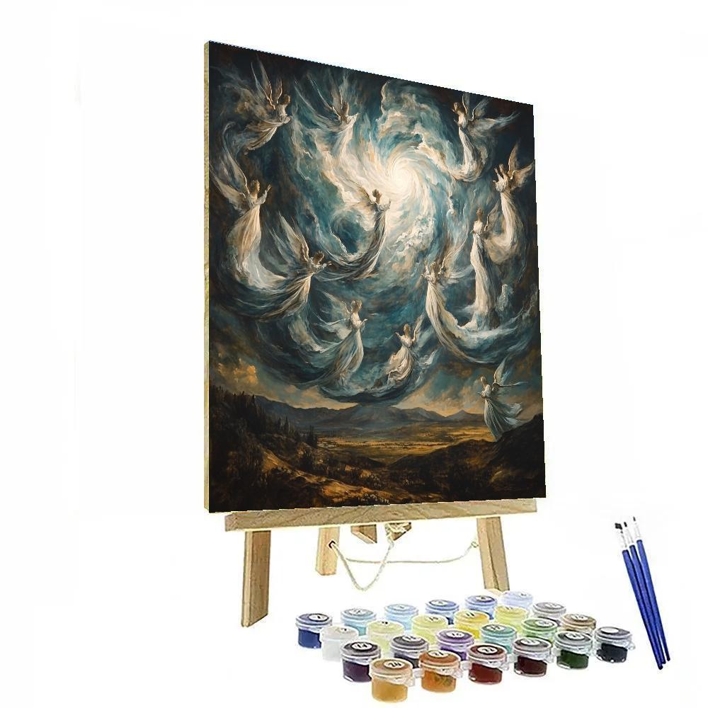 El Greco Inspired Angels In A Storm Of Light paint by number