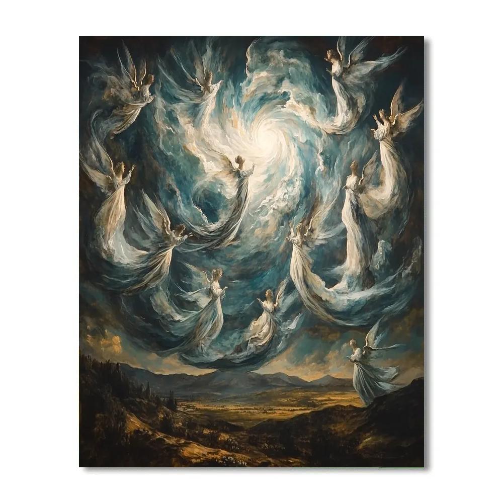 El Greco Inspired Angels In A Storm Of Light paint by number