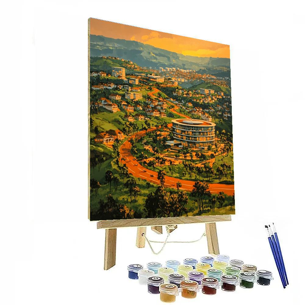 Kigali City Center Hillside View Kigali Rwanda paint by color