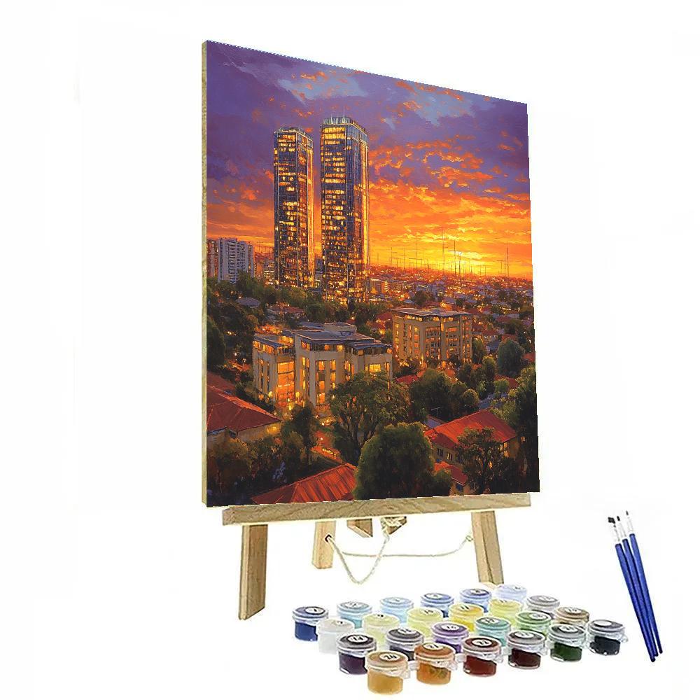Nairobi Upper Hill Skyline At Sunset Nairobi Kenya paint by color