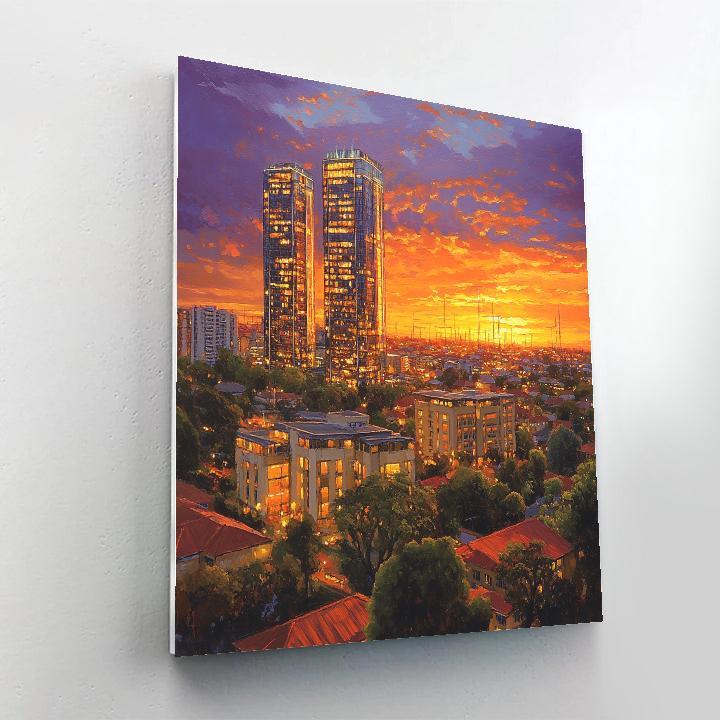 Nairobi Upper Hill Skyline At Sunset Nairobi Kenya paint by color