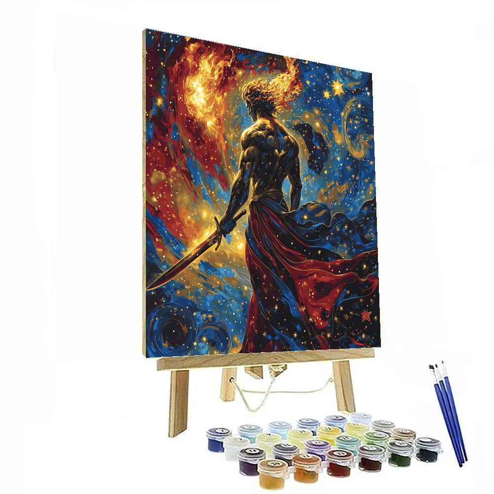 William Blake Inspired Cosmic Warrior paint by number