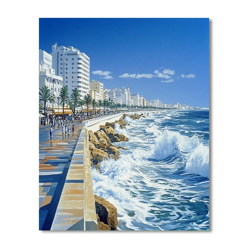 Casablanca Corniche And Atlantic Front Casablanca Morocco Paint by numbers art