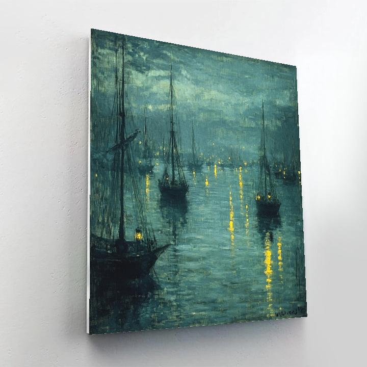 Whistler Inspired Foggy Harbor Nocturne painting number kit