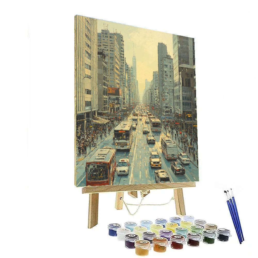 Sao Paulo Paulista Avenue Canyon Sao Paulo Brazil painting number kit