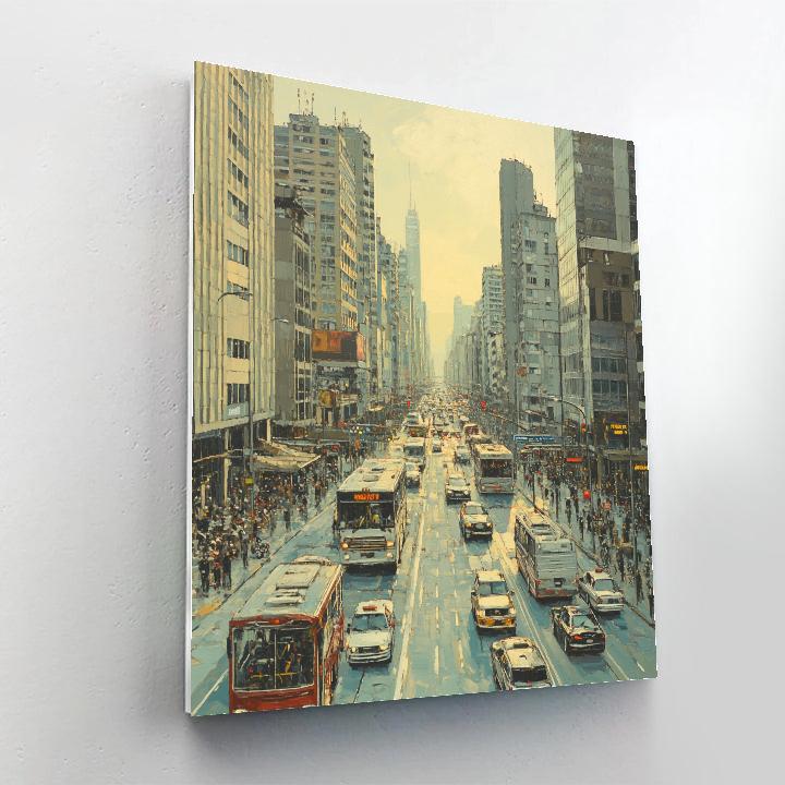 Sao Paulo Paulista Avenue Canyon Sao Paulo Brazil painting number kit