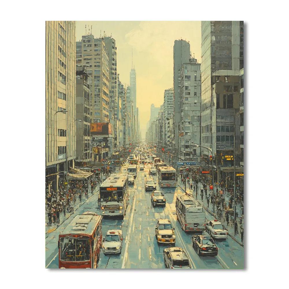 Sao Paulo Paulista Avenue Canyon Sao Paulo Brazil painting number kit
