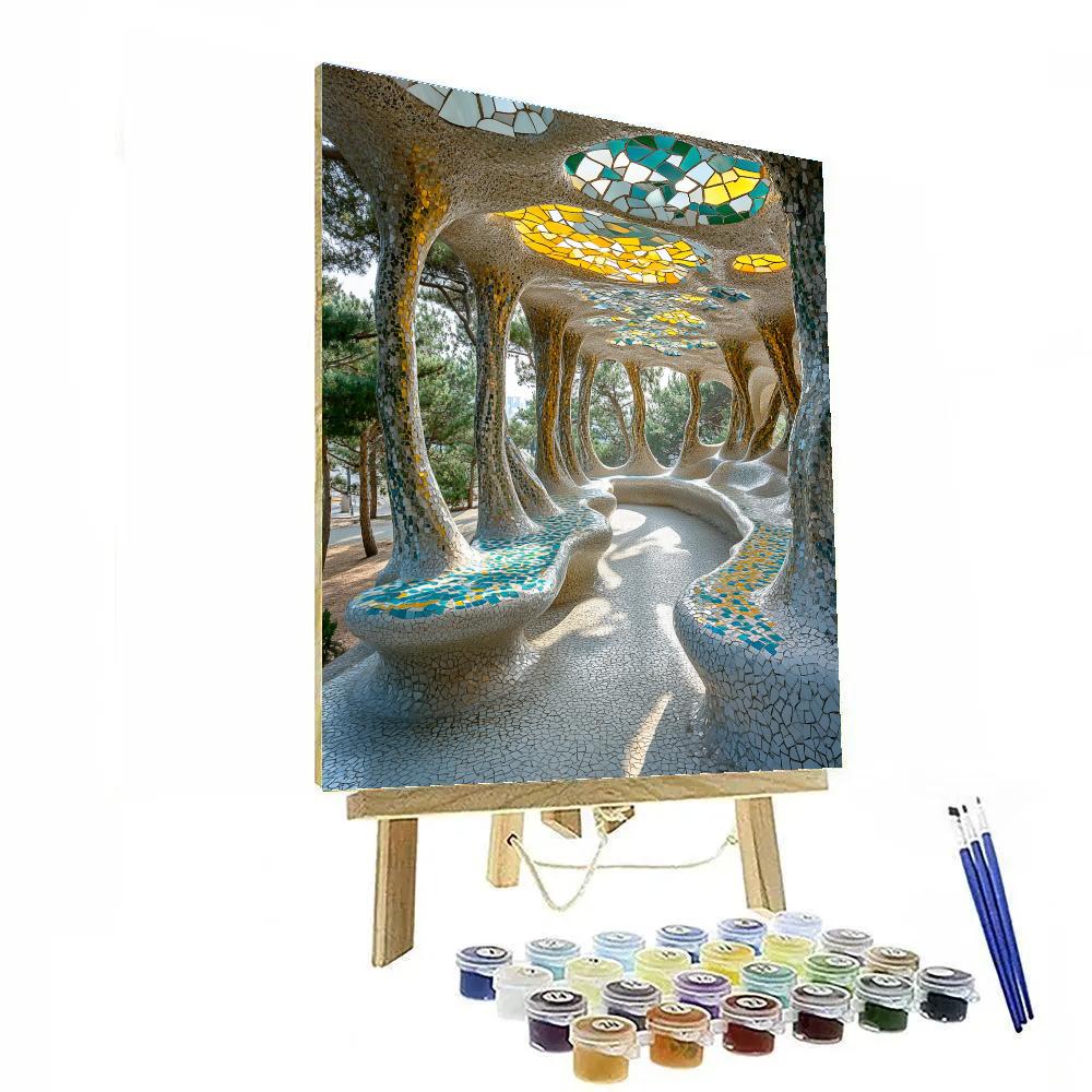 Gaudi Inspired Organic Park Pavilion Paint by numbers art