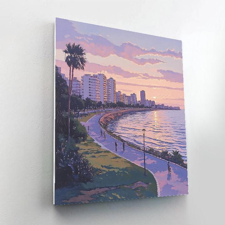 Panoramic View From Sugarloaf Neighborhood Montevideo Uruguay paint by color