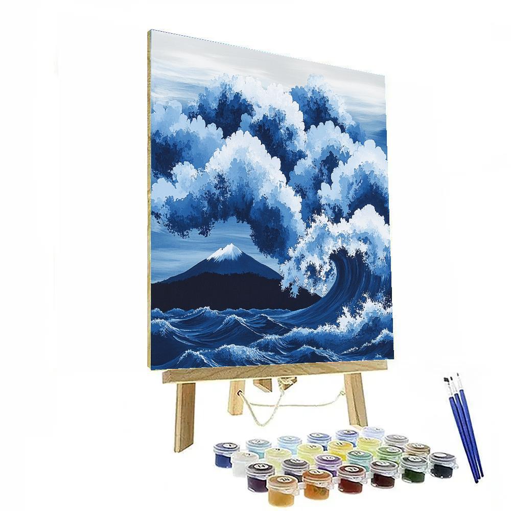 Hokusai Inspired Great Wave Of Clouds paint by numbers