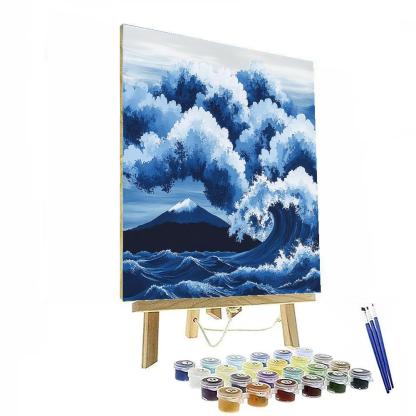 Hokusai Inspired Great Wave Of Clouds paint by numbers