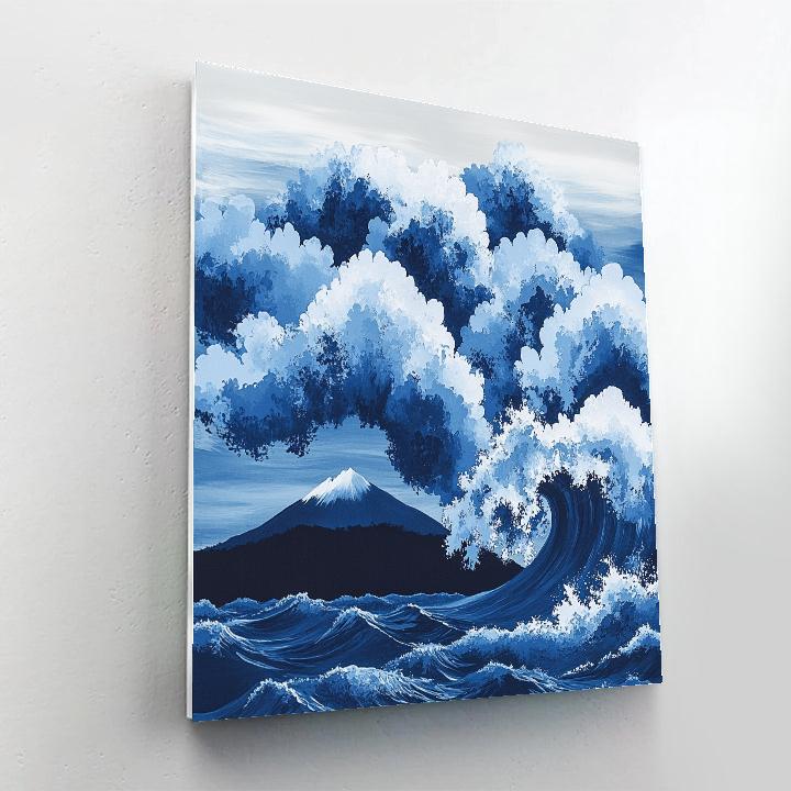 Hokusai Inspired Great Wave Of Clouds paint by numbers