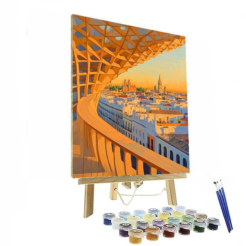 Historic Center Skyline From Metropol Parasol Seville Spain DIY paint by numbers