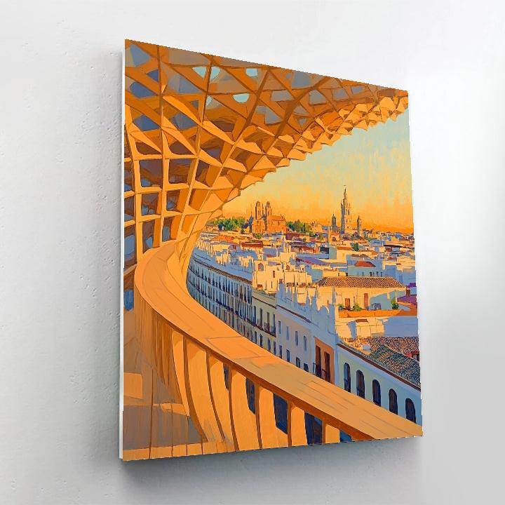 Historic Center Skyline From Metropol Parasol Seville Spain DIY paint by numbers
