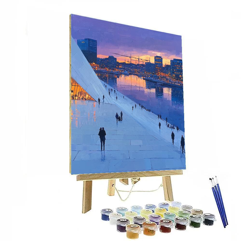 Opera House Square Oslo Norway paint by number