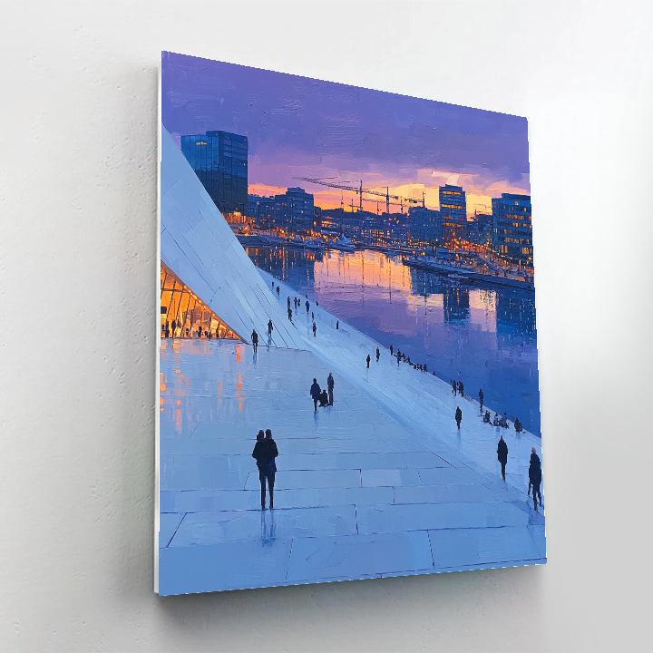 Opera House Square Oslo Norway paint by number