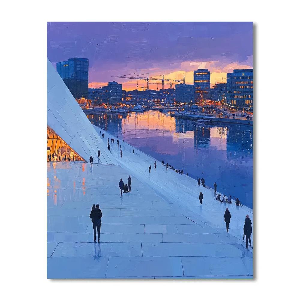 Opera House Square Oslo Norway paint by number