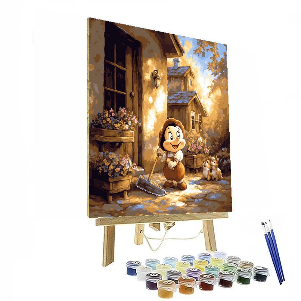 Dopey Cottage Chores Disney Inspired Numbered painting kits