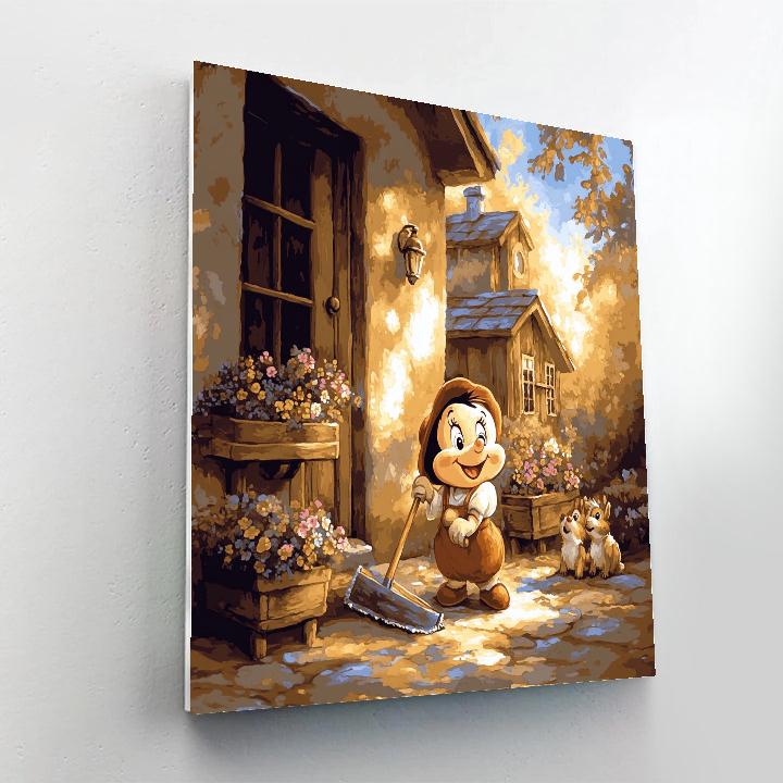 Dopey Cottage Chores Disney Inspired Numbered painting kits