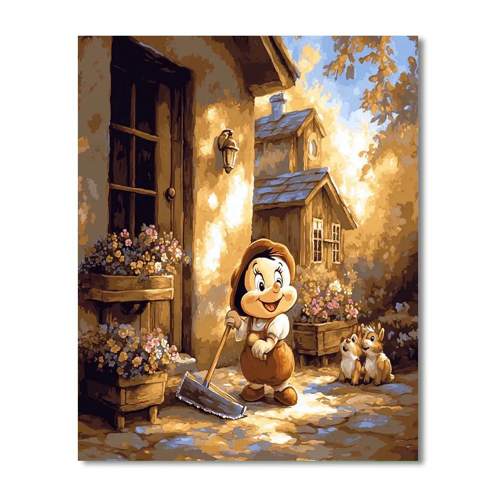 Dopey Cottage Chores Disney Inspired Numbered painting kits