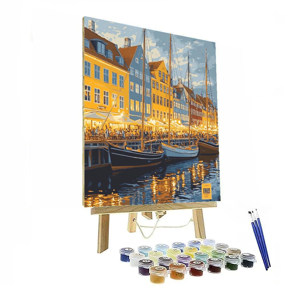 Summer Evening At Nyhavn Copenhagen Denmark painting number kit