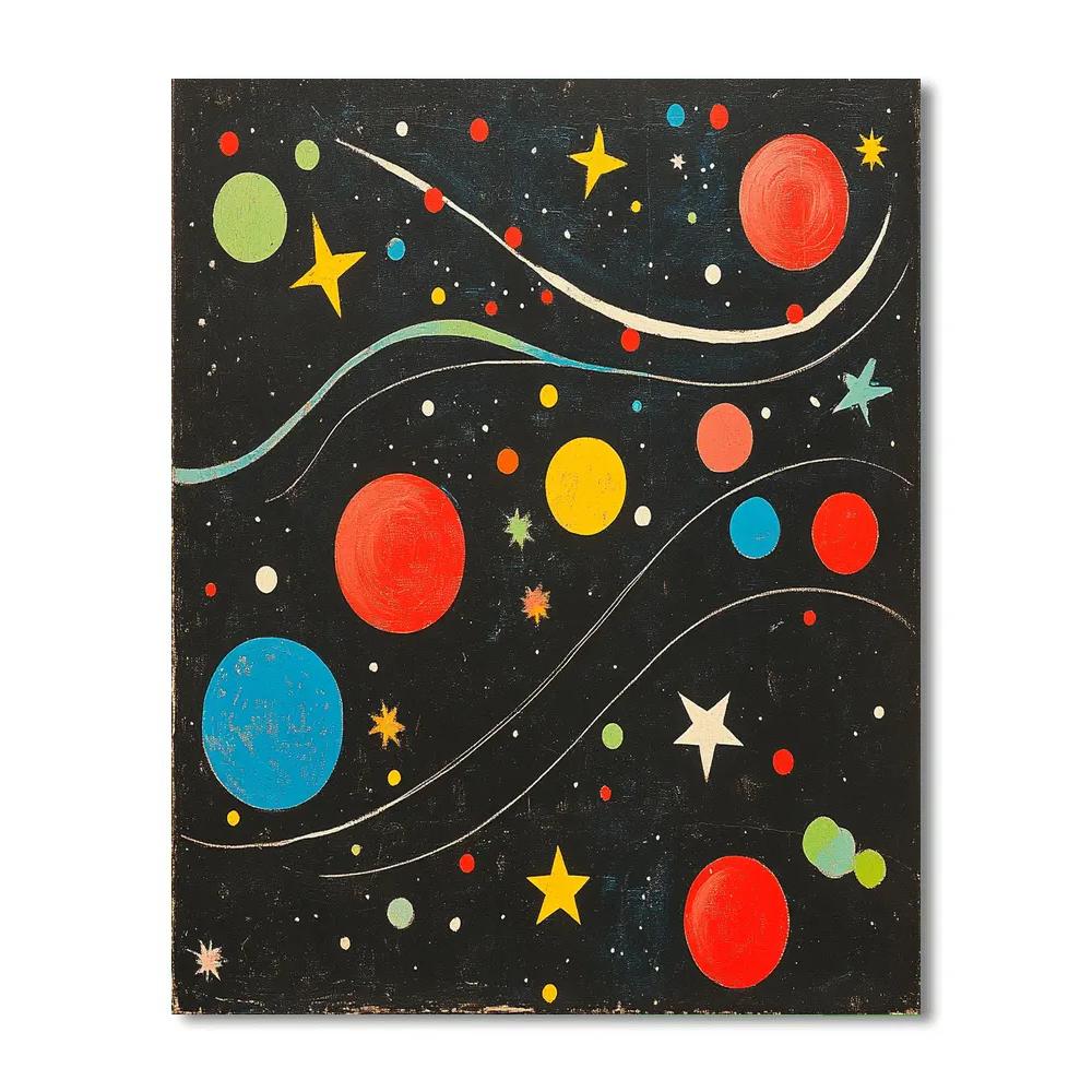 Joan Miro Inspired Dancing Planets Paint by numbers kits