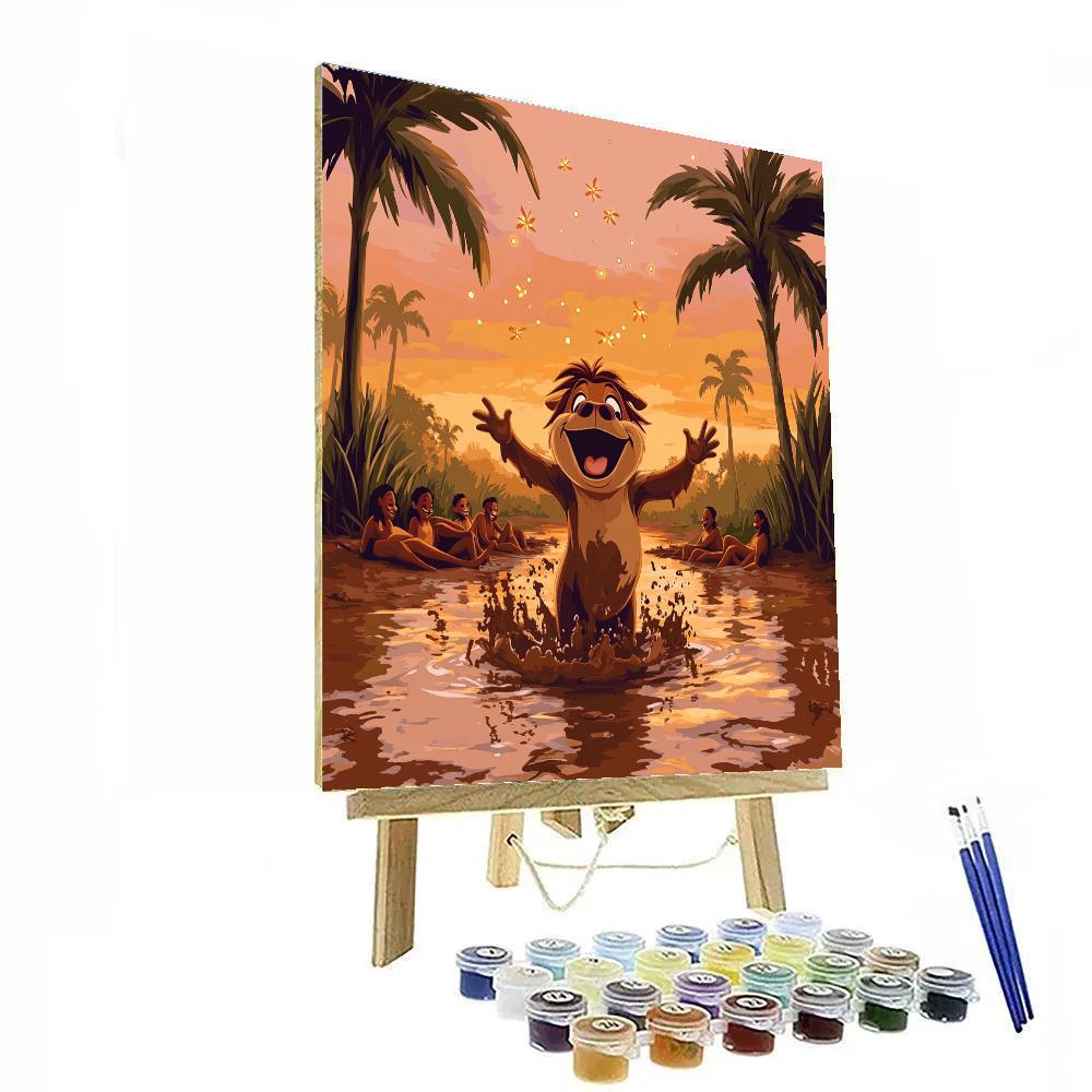 Pumbaa Sunset Mud Party Disney Inspired Paint by numbers kits