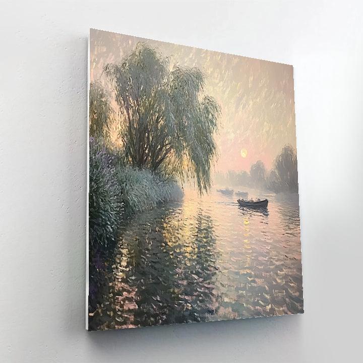 Monet Inspired Morning River Mist Number painting
