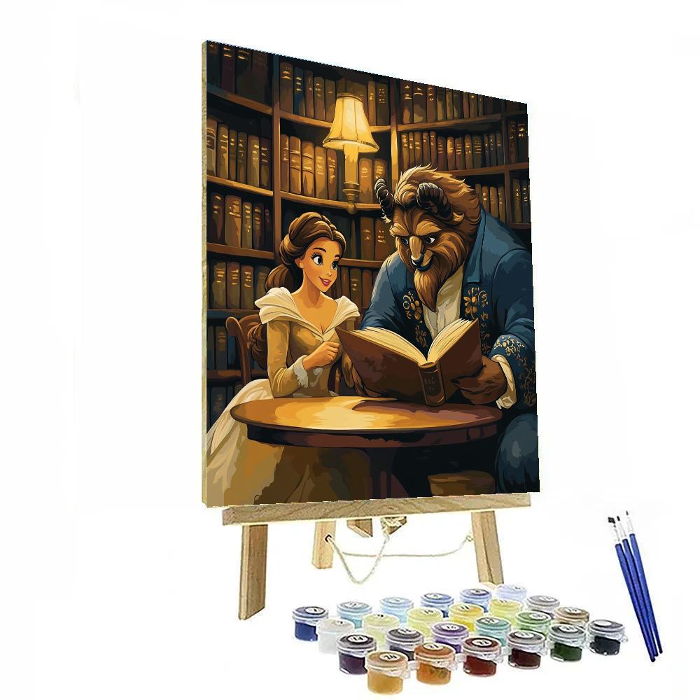 Belle And Beast Library Study Disney Inspired painting number kit