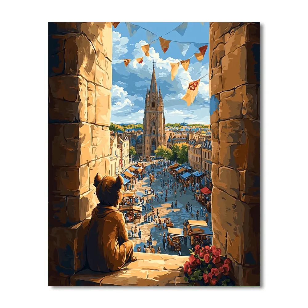 Quasimodo Bell Tower View Disney Inspired Painting by numbers kit