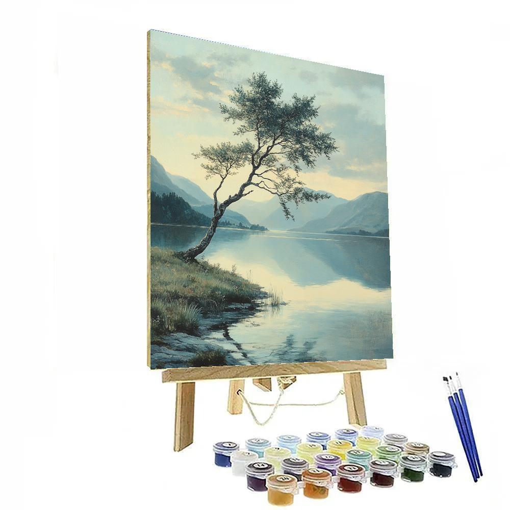 Caspar David Friedrich Inspired Lone Tree Over Lake Paint by numbers kits