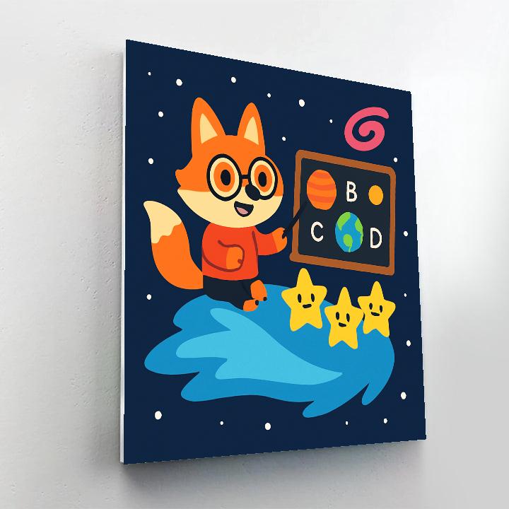 Comet Classroom With The Curious Fox painting number kit