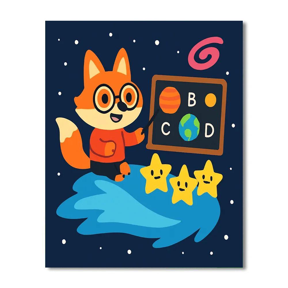 Comet Classroom With The Curious Fox painting number kit