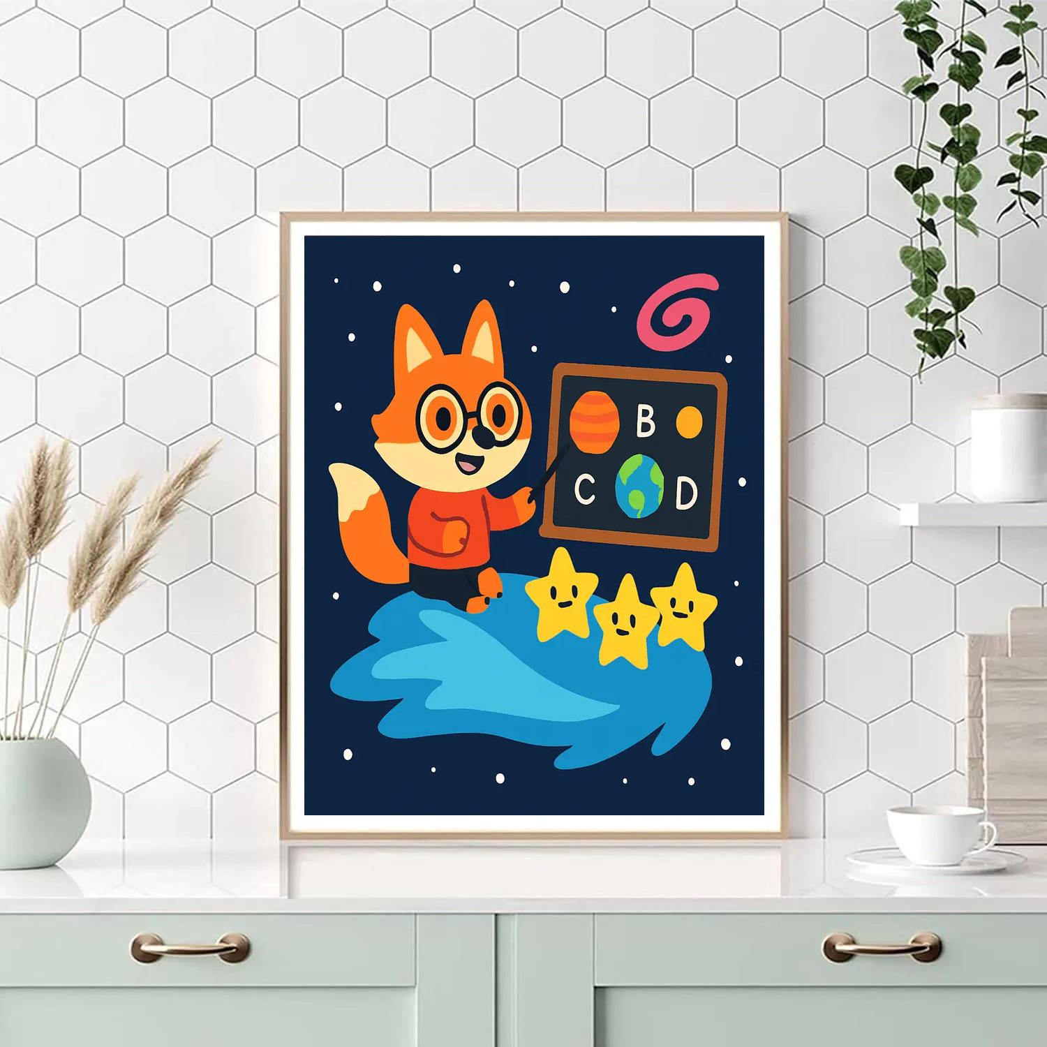 Comet Classroom With The Curious Fox painting number kit