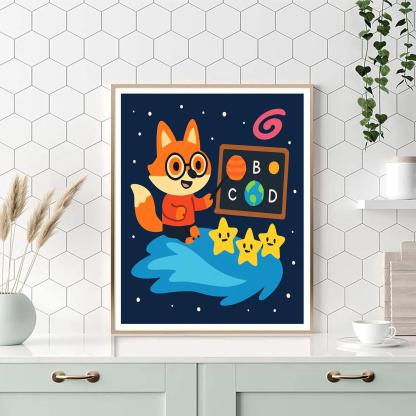 Comet Classroom With The Curious Fox painting number kit