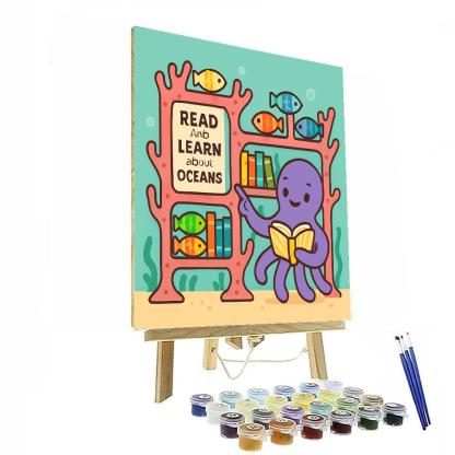 Coral Library And The Octopus Librarian DIY paint by numbers