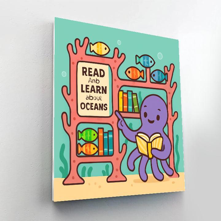 Coral Library And The Octopus Librarian DIY paint by numbers