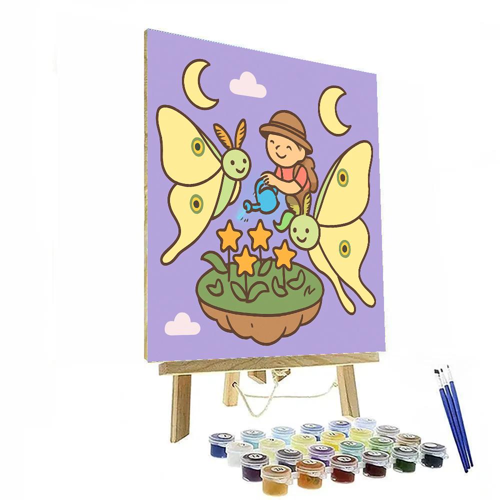 The Floating Garden Of Moon Moths paint by numbers