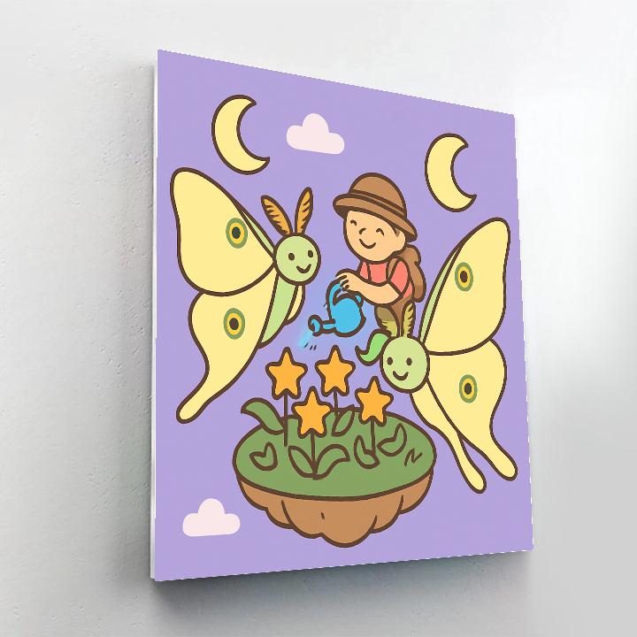 The Floating Garden Of Moon Moths paint by numbers