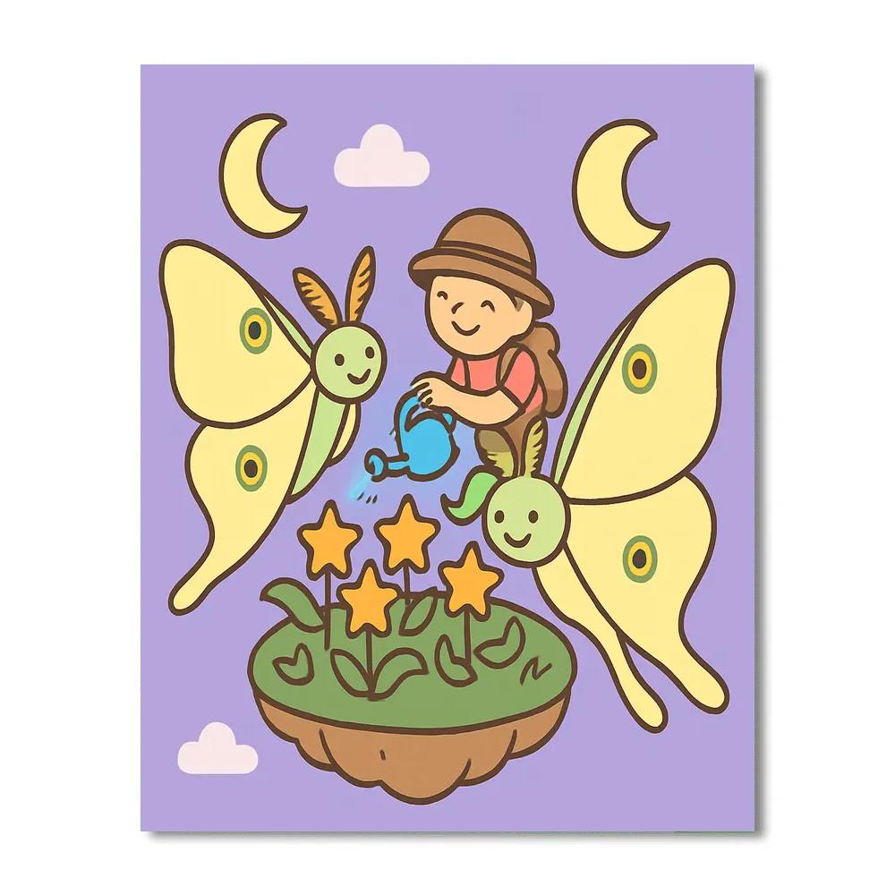 The Floating Garden Of Moon Moths paint by numbers