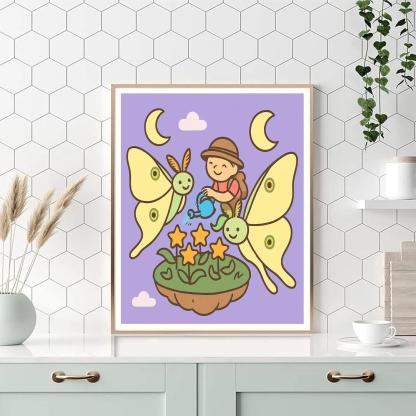The Floating Garden Of Moon Moths paint by numbers