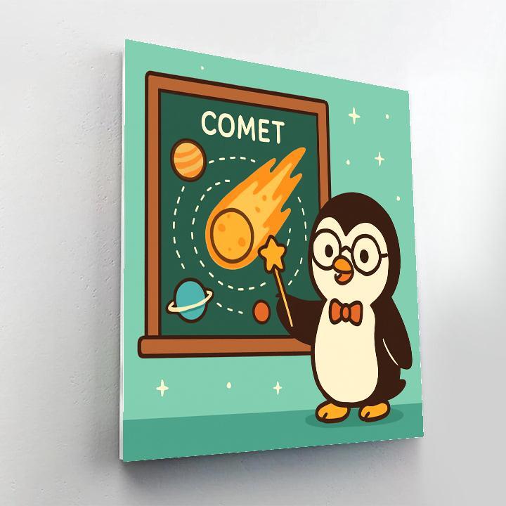 Comet Classroom Penguin DIY paint by numbers