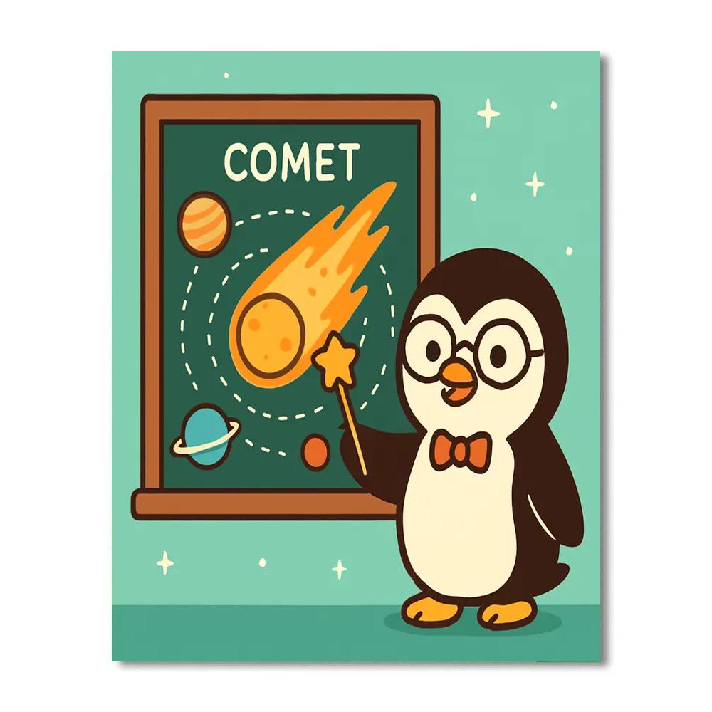 Comet Classroom Penguin DIY paint by numbers