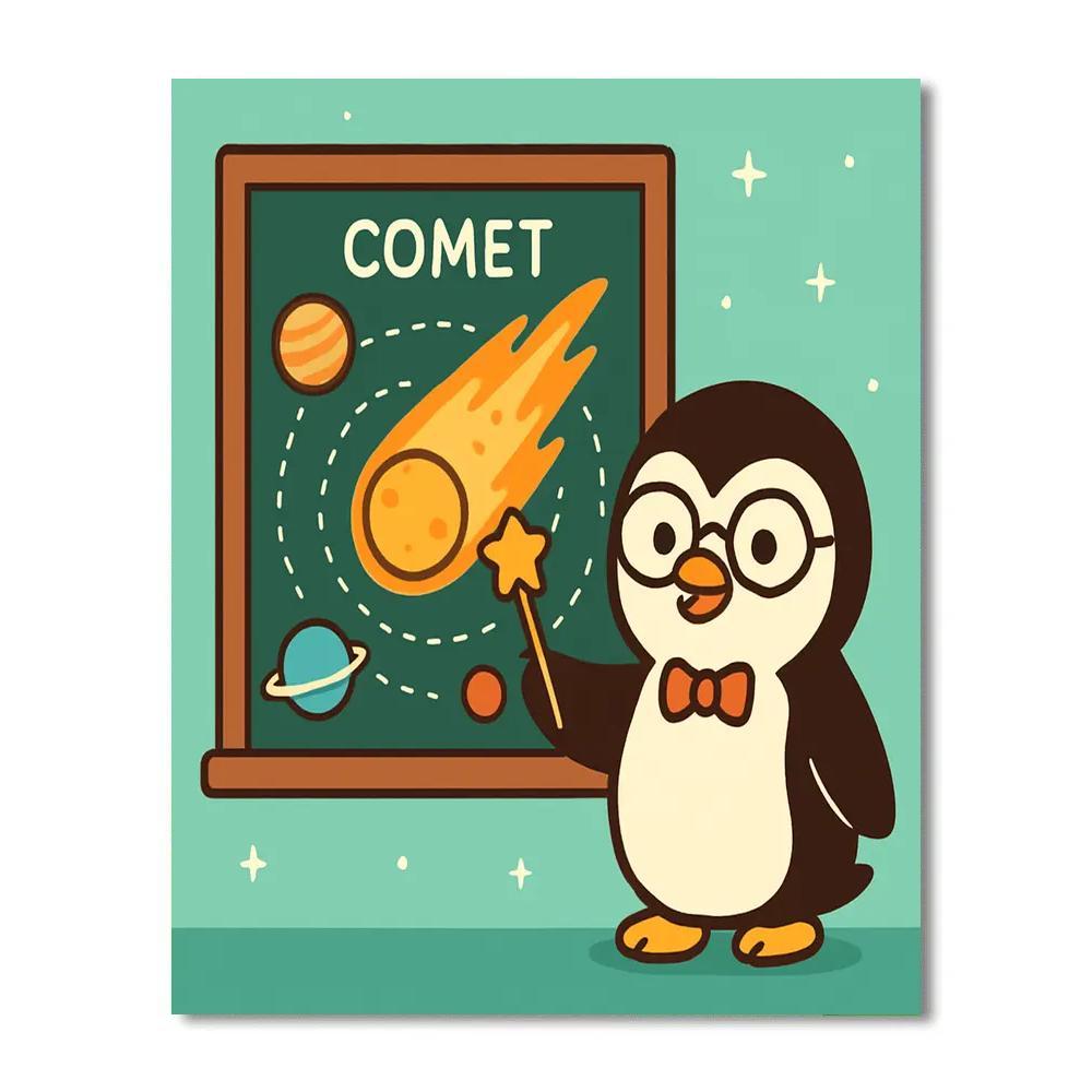 Comet Classroom Penguin DIY paint by numbers