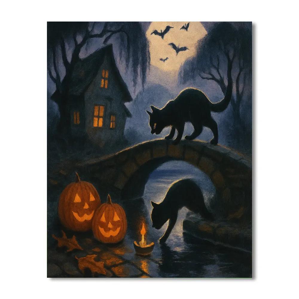 Lanterns Along The Hollow Canal Number painting