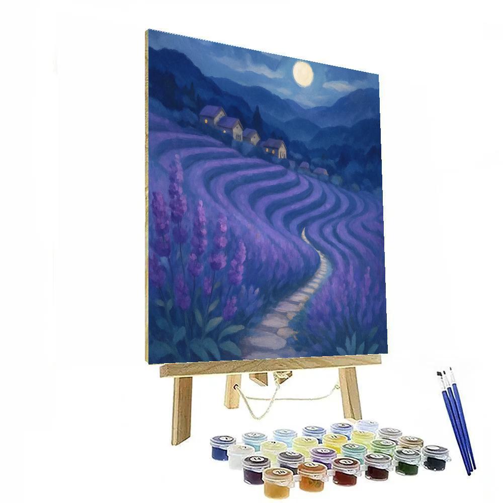 Moonlit Terraces Of The Lavender Highlands painting number kit